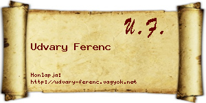 Udvary Ferenc névjegykártya