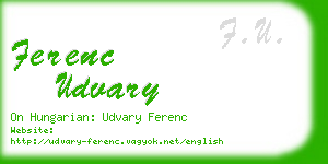 ferenc udvary business card